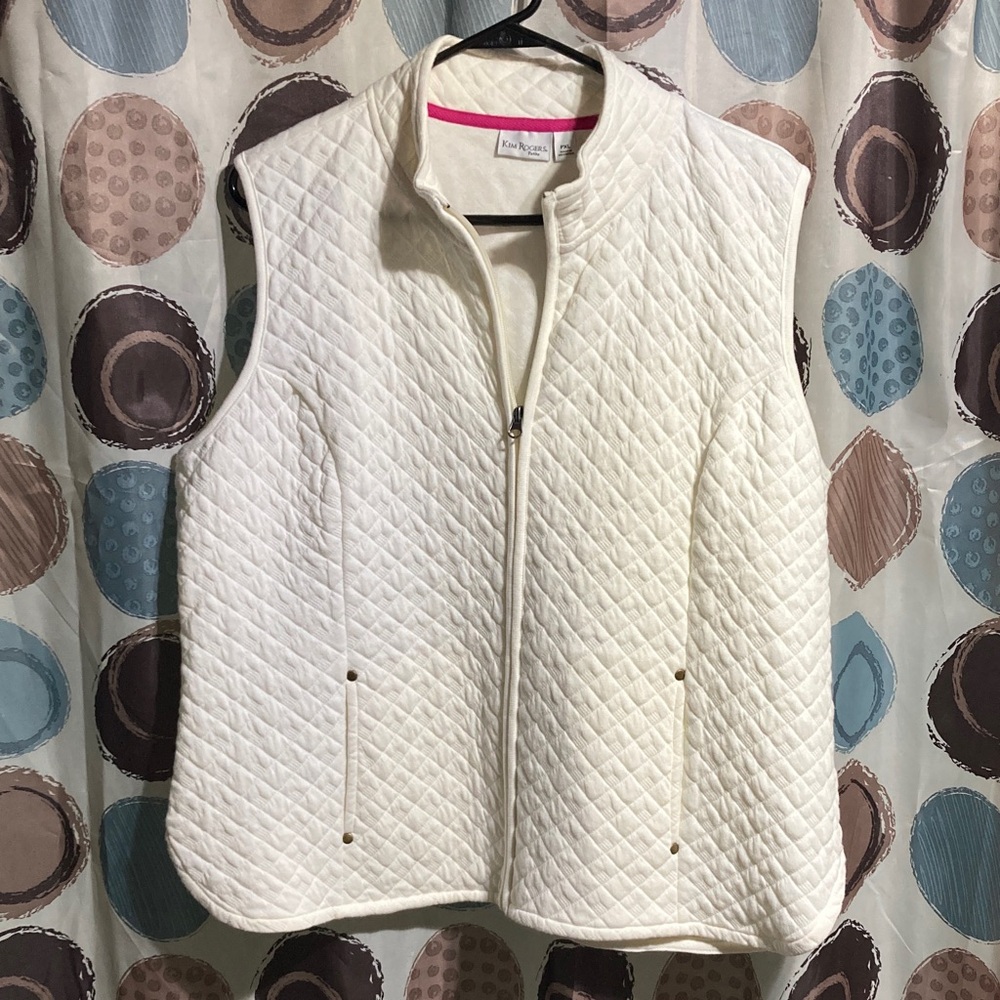Kim Rogers Cream Quilted Vest